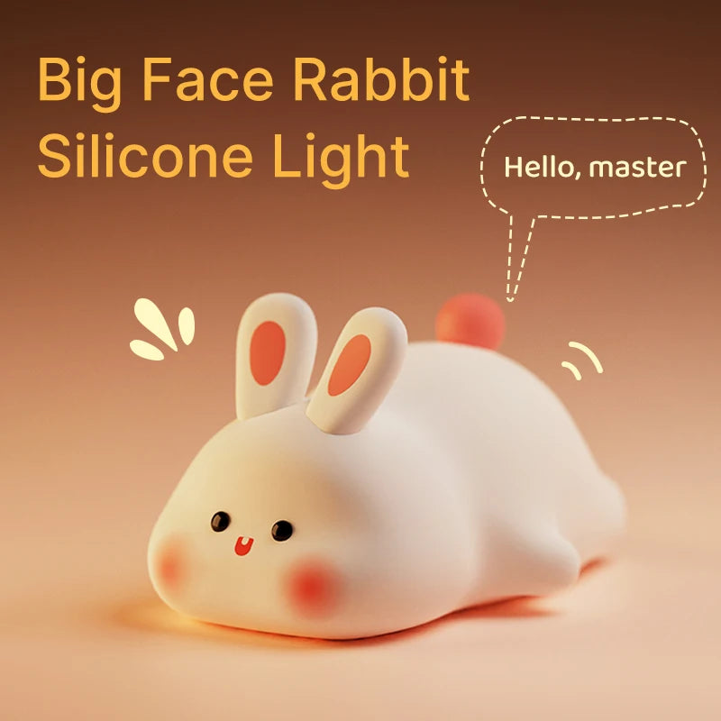Veilleuse Lapin en Silicone Rechargeable – Lumière Douce & Réconfortante pour Bébé