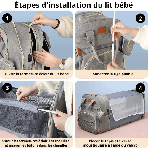 Sac à Dos à Langer Multifonction 3-en-1 Douce Nuit™