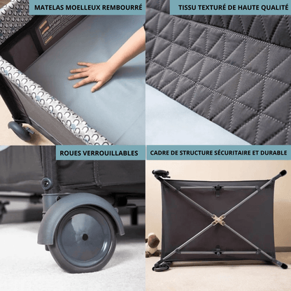 Lit Bébé Pliant Multifonction 5-en-1 – Sommeil, change & rangement réunis