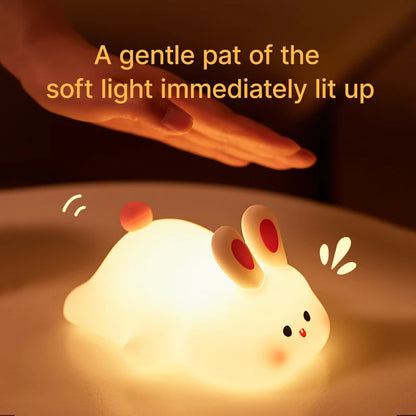 Veilleuse Lapin en Silicone Rechargeable – Lumière Douce & Réconfortante pour Bébé