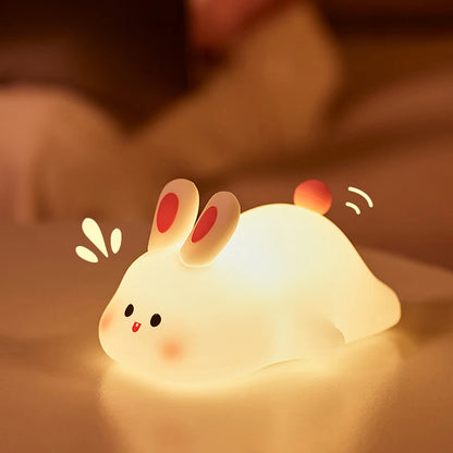 Veilleuse Lapin en Silicone Rechargeable – Lumière Douce & Réconfortante pour Bébé
