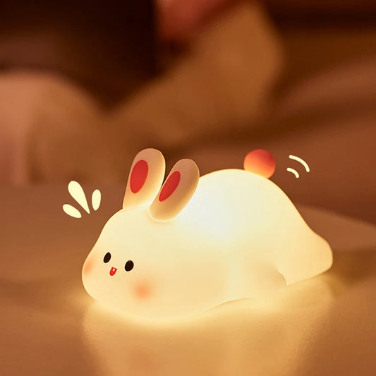 Veilleuse Lapin en Silicone Rechargeable – Lumière Douce & Réconfortante pour Bébé