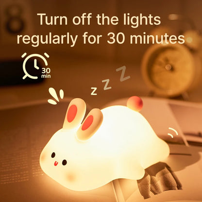 Veilleuse Lapin en Silicone Rechargeable – Lumière Douce & Réconfortante pour Bébé