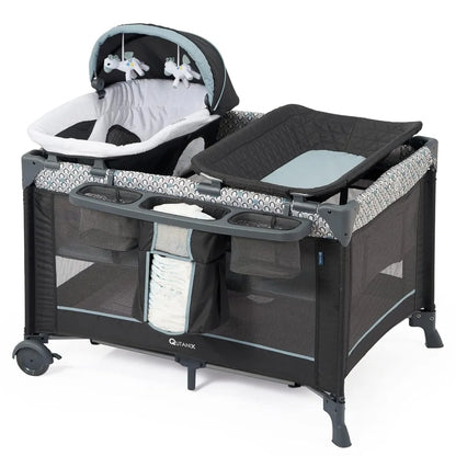 Lit Bébé Pliant Multifonction 5-en-1 – Sommeil, change & rangement réunis