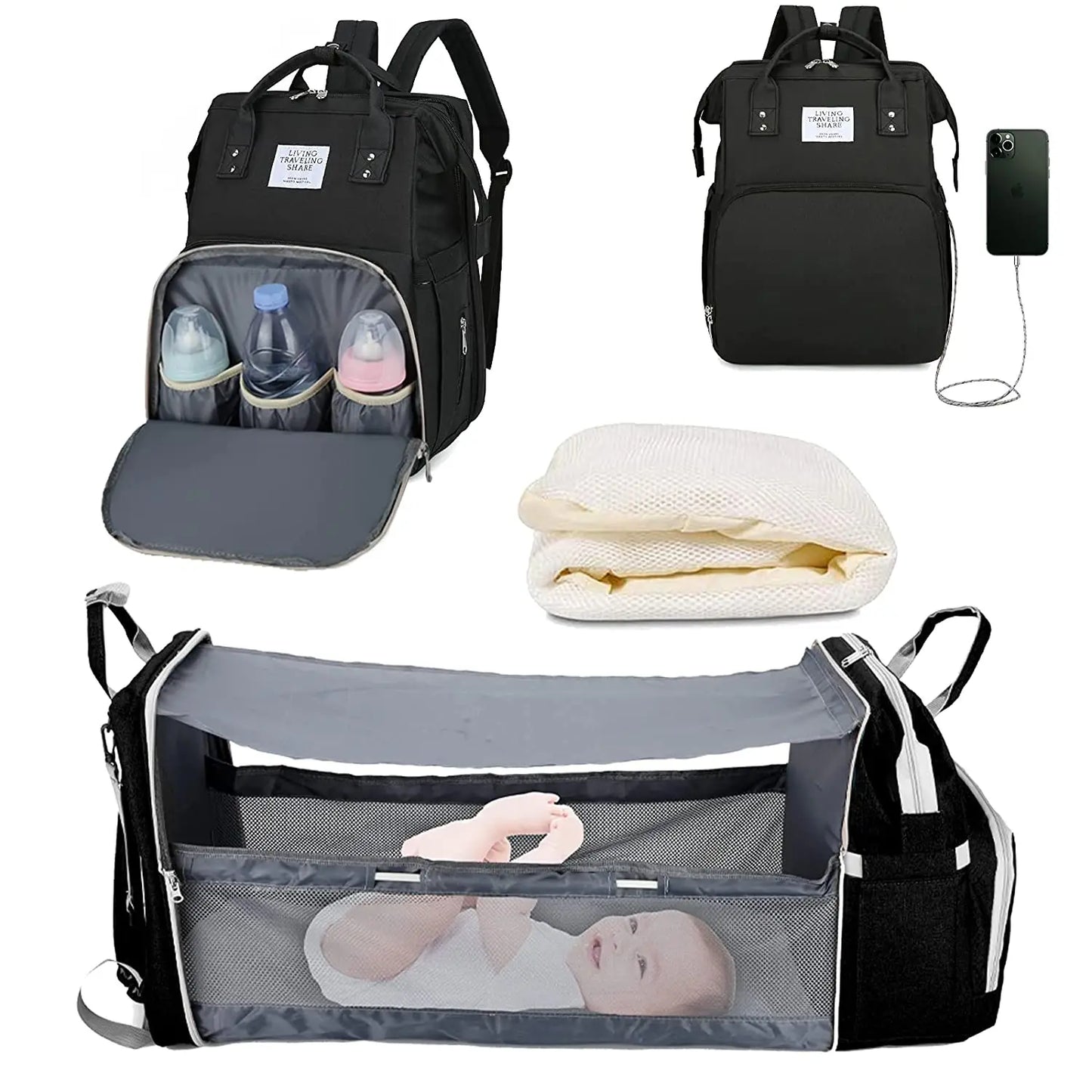 Sac à Dos à Langer Multifonction 3-en-1 Douce Nuit™