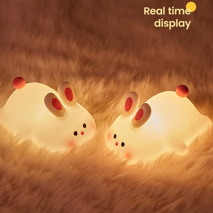 Veilleuse Lapin en Silicone Rechargeable – Lumière Douce & Réconfortante pour Bébé